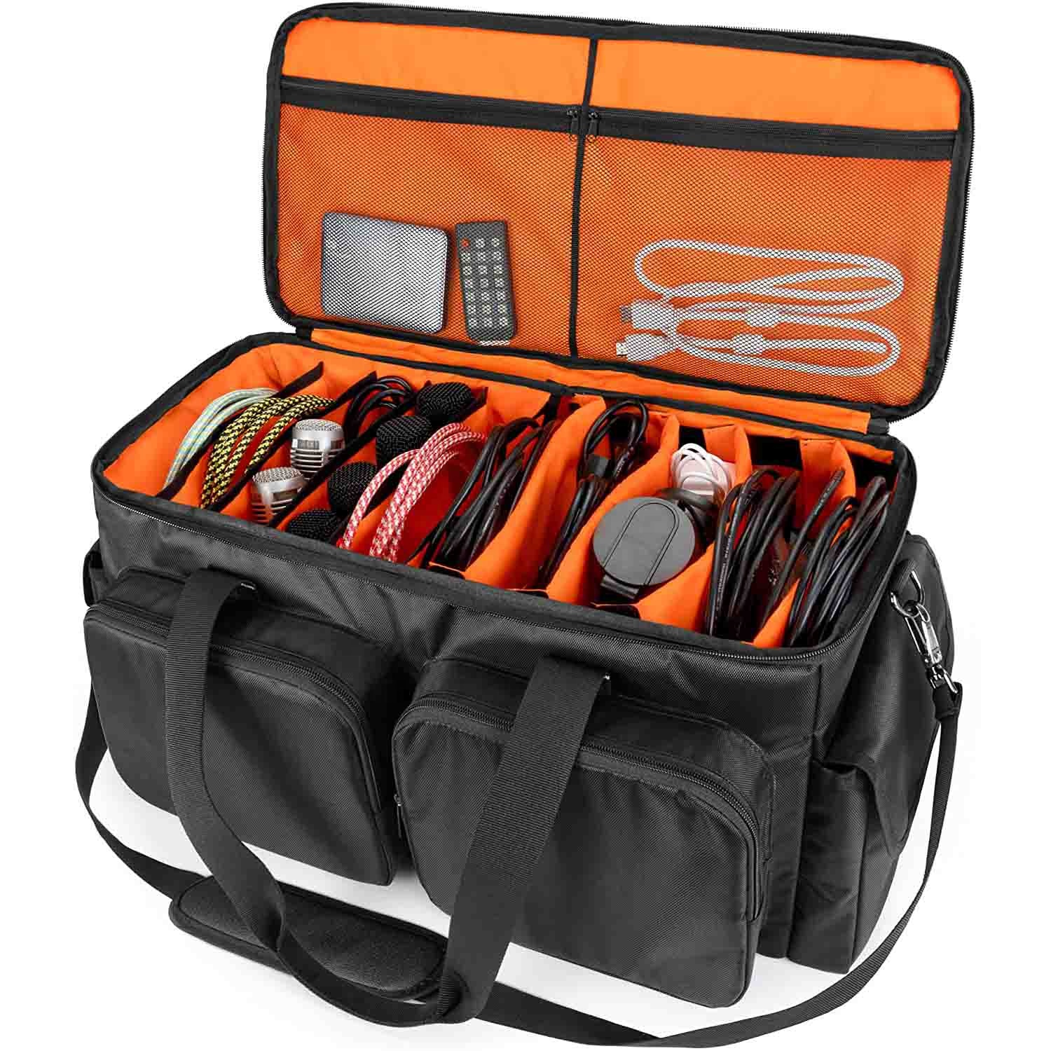 Newest Detachable Padded Bottom and Dividers Travel Gig Bag DJ Cable File Bag for Professional DJ Gear