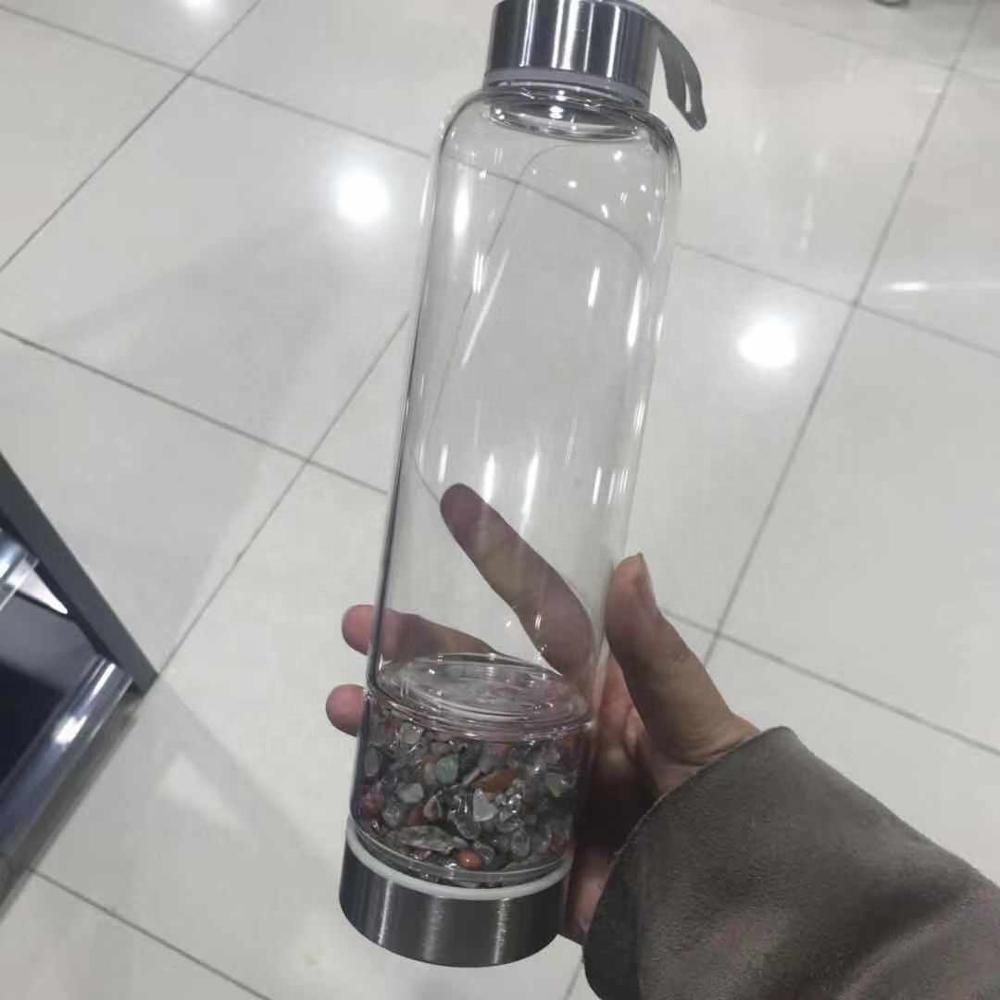 Натуральная кристальная целебная бутылка для воды кварцевая кристально чистая гравийная бутылка