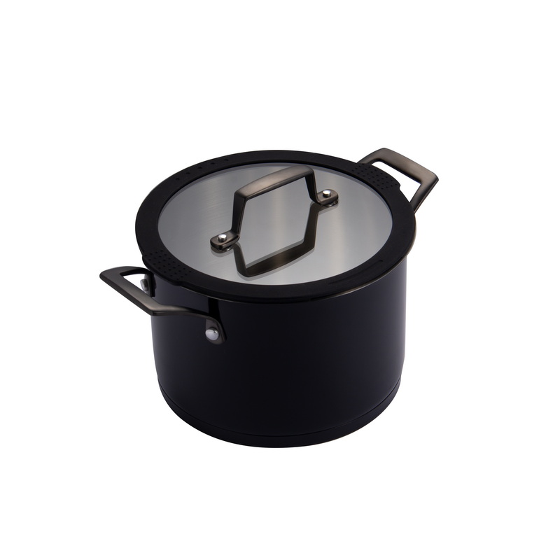 12-Piece Stainless Steel Kitchen Accessories Induction Cookware Set Golden Handle High Quality Metal Soup Pots Hot Pot Hot Pot