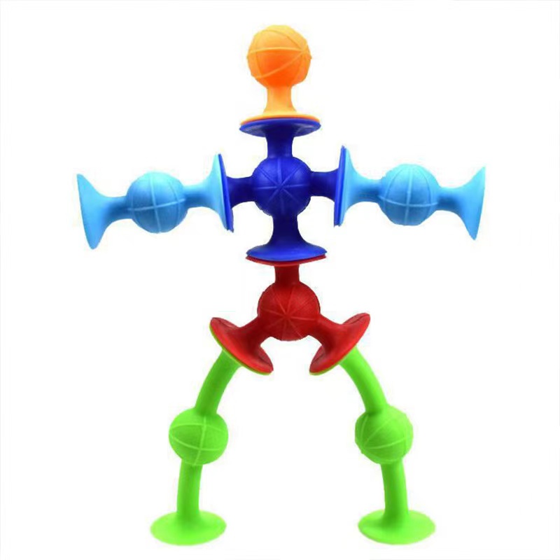DIY creative educational construction suction building blocks silicone toys for kids