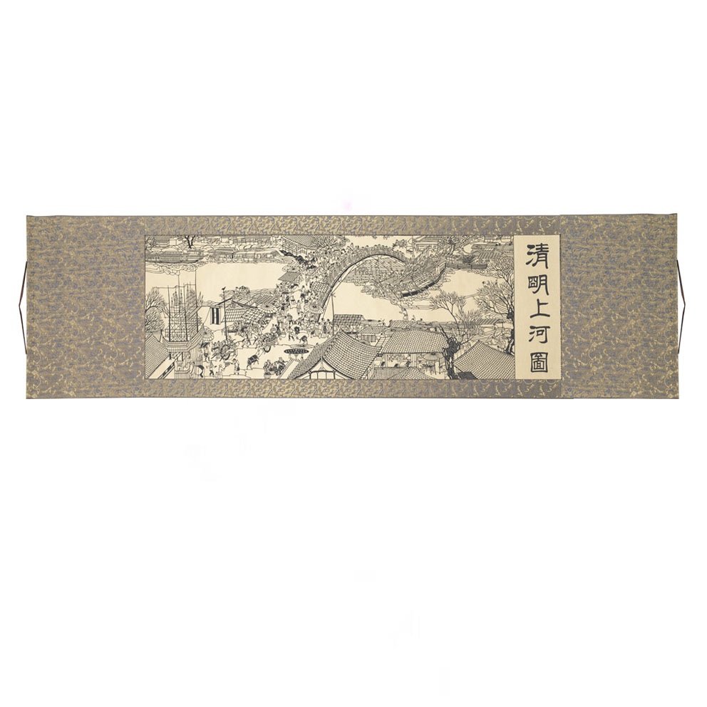 Riverside сцена на Qingming фестиваль шелковые картины ручной бумаги вырезать подарки для деловых дел