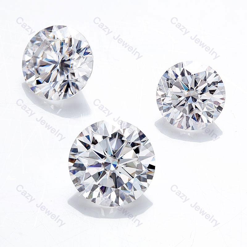 Cazy VVS D GAR certificate synthetic round moissanite diamond price per carat setting moissanite