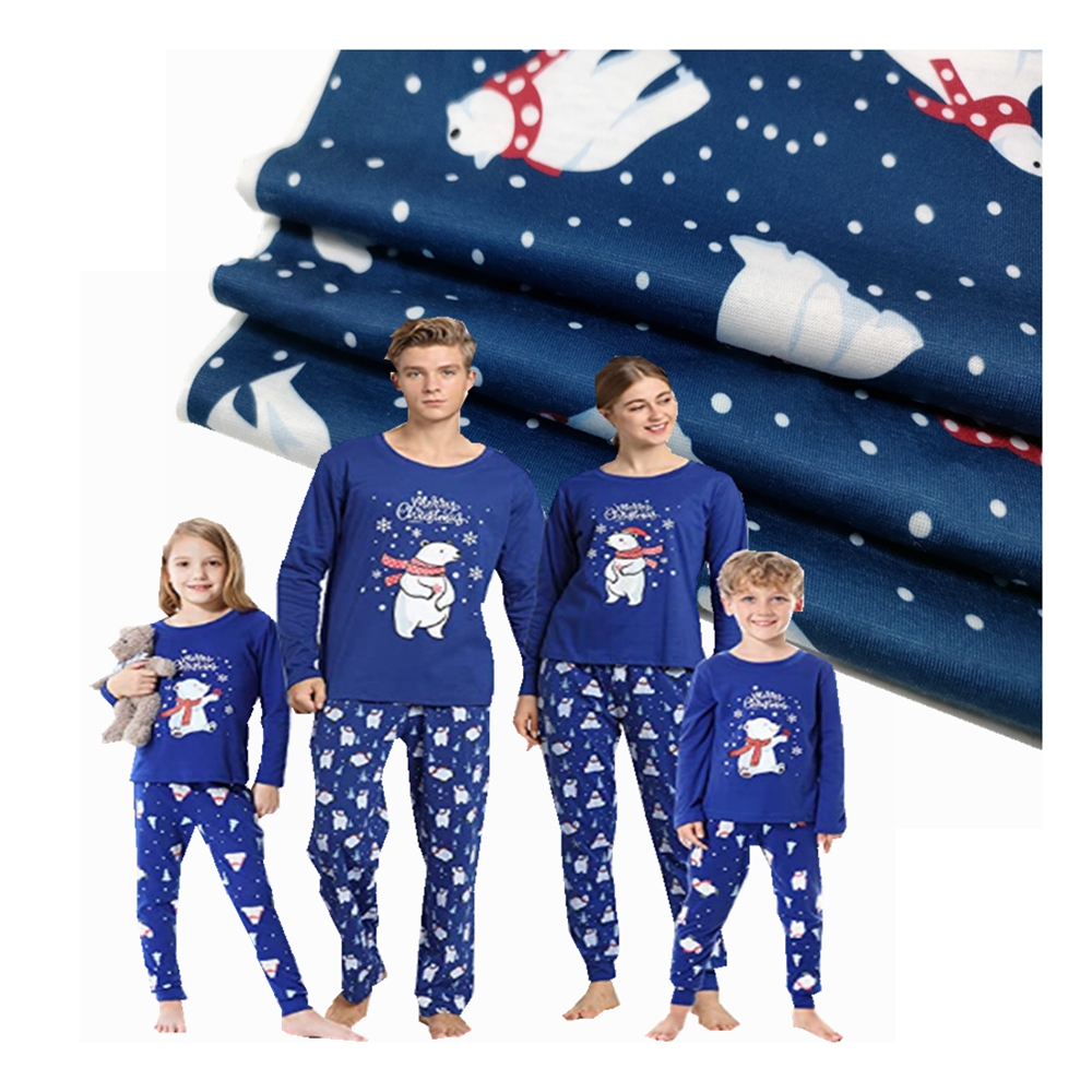Customized parent-child suit pajamas fabric animal digital printing