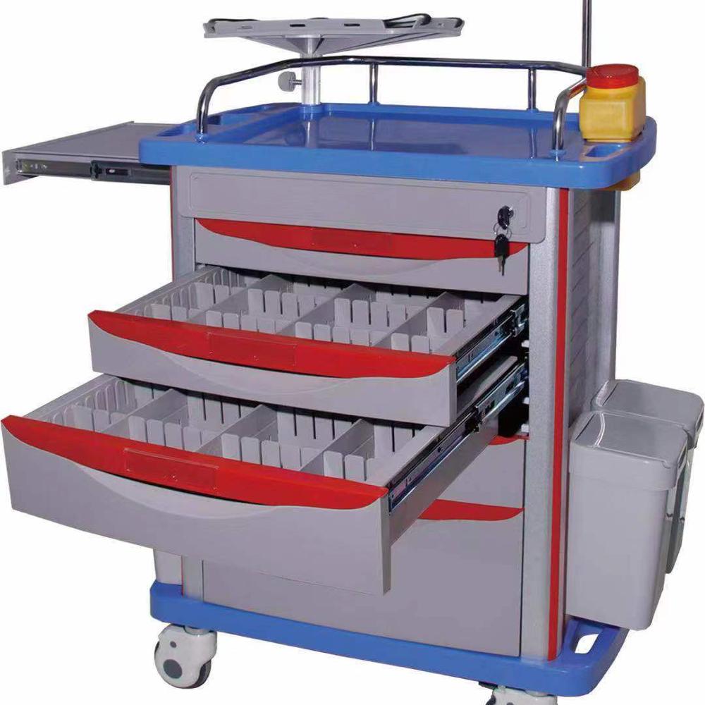 Drawer Medical Nursing Carts Trolleys Abs Plastic Custom White Blue Oem Packing Furniture Plywood