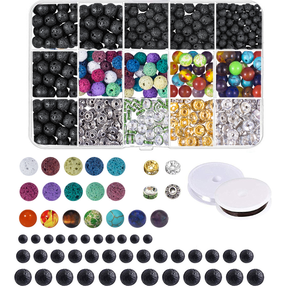 8mm Lava Beads for Jewelry Making Chakra Dragon Lava Stone Beads and Spacers