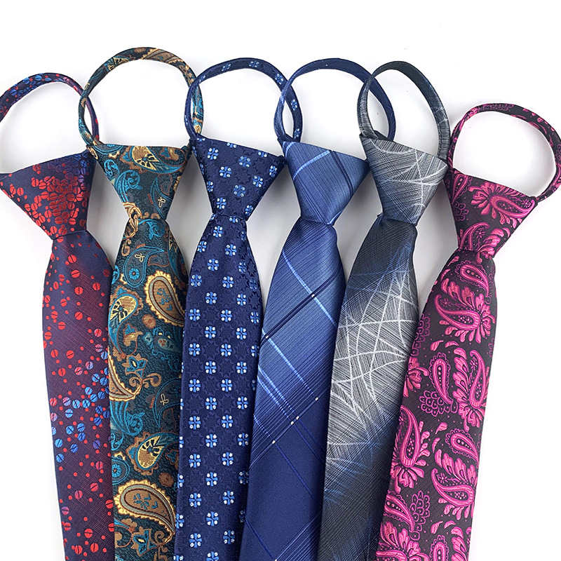 Wholesale Jacquard Necktie Men's Zipper Tie For Business Wedding