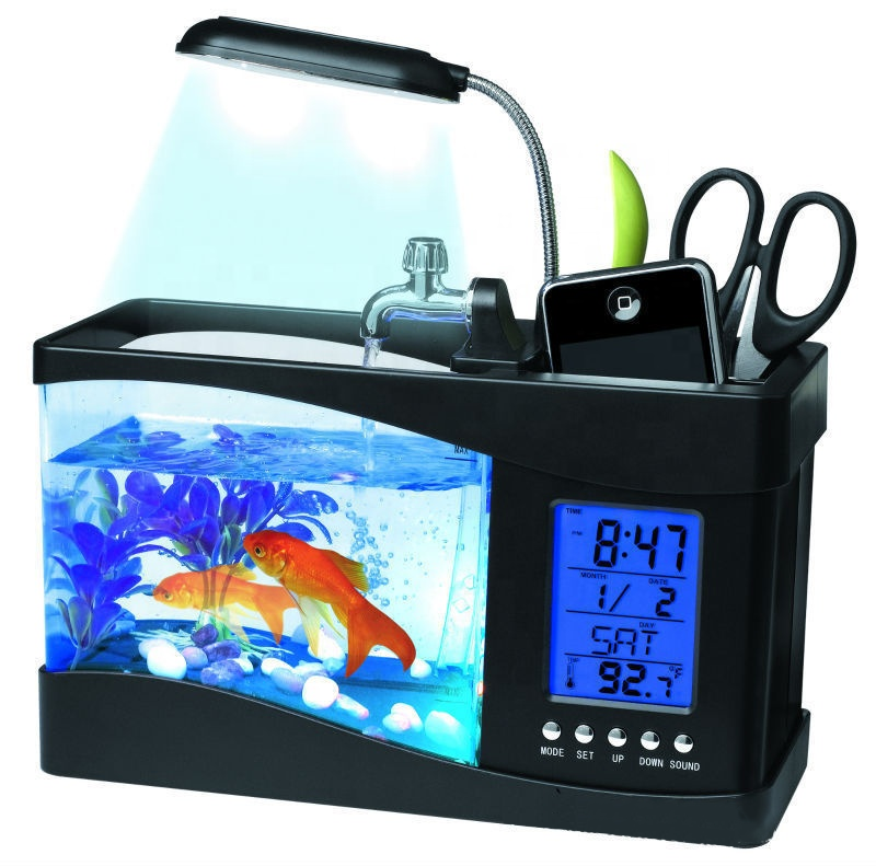 USB Mini office desktop aquarium LED lamp underwater gradient Dream fish tank