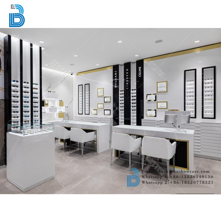 High Quality Wall mount eyeglass display eye glasses showcase optical shop interior design