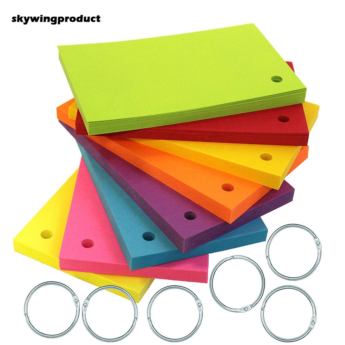 skywingproduct Office School Supply High Quality Metal 5 by 7 Lined Purple Index Cards Bluk For Study and Business