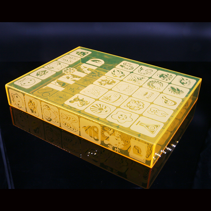 Handmade Yellow Acrylic Document file Laser Engraved Logo Personalized Design Box
