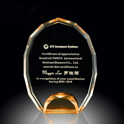 manufacturer customized new design 3d laser engraved logo blank sports photo frame glass crystal trophy award block medal