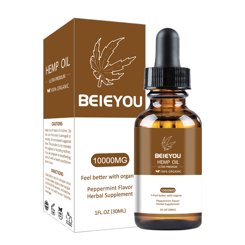 BEYOU метка частного назначения 100% чистого серебра полный спектр облегчение боли CBD конопляного масла 10000 мг