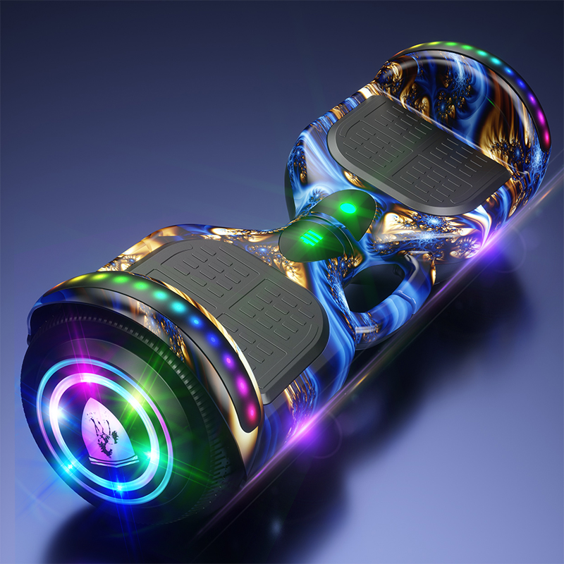 Новинка, двухколесный самобалансирующийся скутер Steamwheedle 6,5 дюйма с синими зубьями и светодиодной подсветкой для детей, Ховерборды