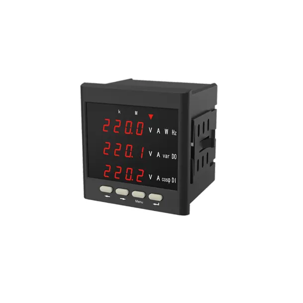 Panel mount LED multi functional energy meter three phase digital voltmeter