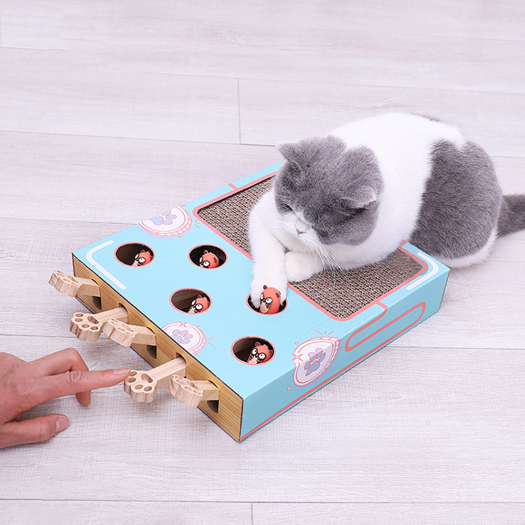 Hot sale corrugated paper whack-a-mole cat claw plate china wholesale cat scratcher toy pet cat scratcher puzzle