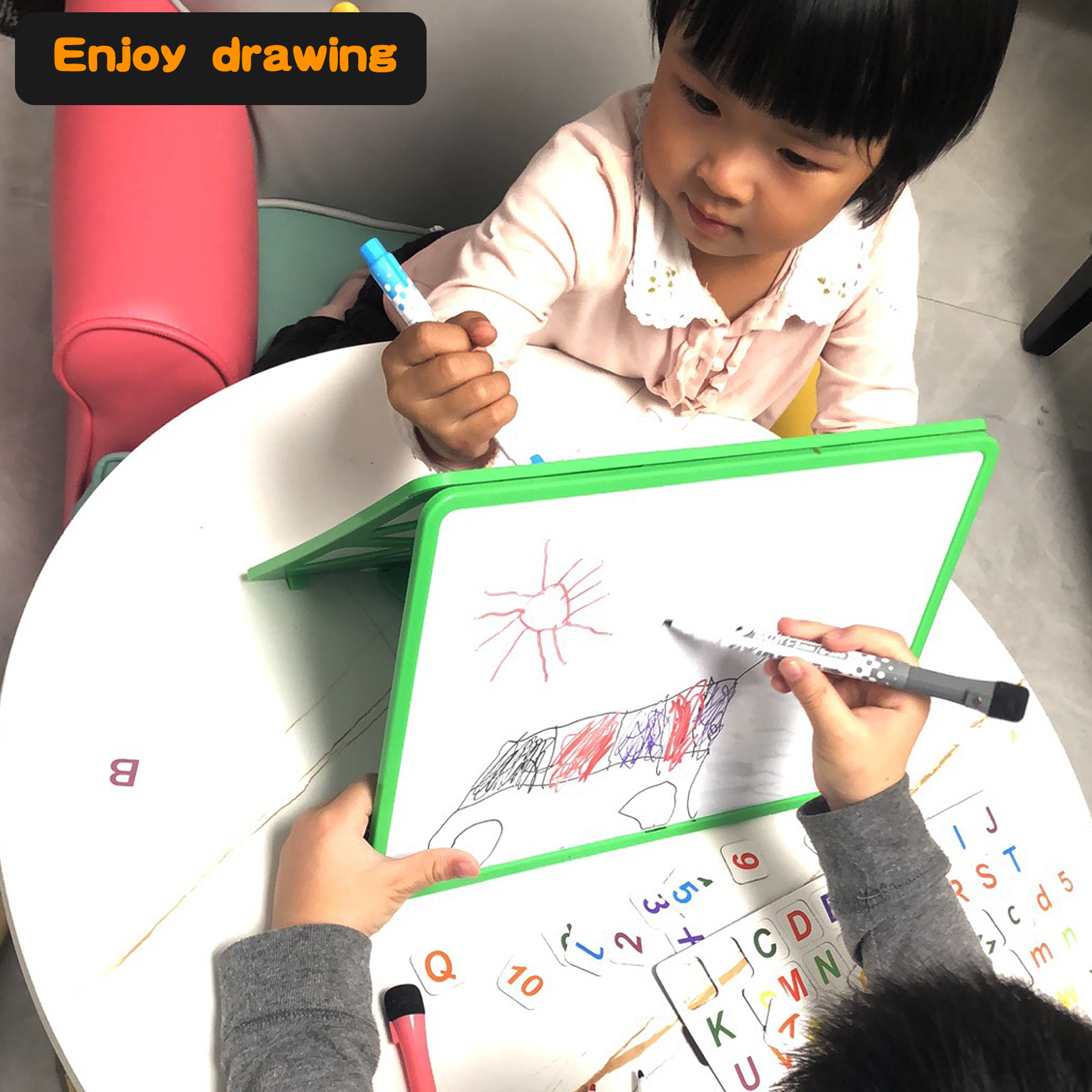 Magnetic Small Dry Erase White Board for Desk Portable Desktop Small Whiteboard with Stand for School Home Office