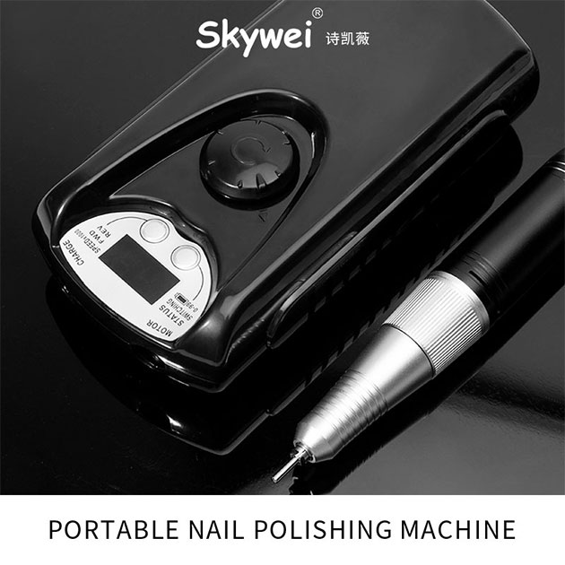 Skywei nail factory Machine 30000rpm Rechargeable Electric Nail Drill Portable Cordless