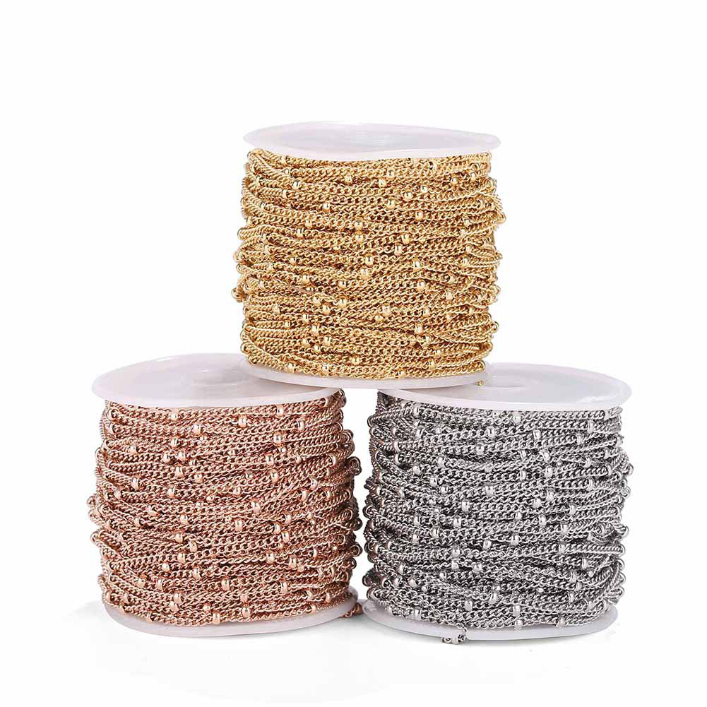 Colorful 1.5/2.0 Side Body  Clip Bead Chain Separate Twist Chain DIY Accessories Semi-Finished Stainless Steel Chain Necklace/