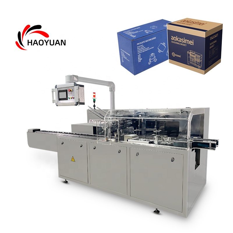 HY-ZH-120 Fully Automatic Face mask Condom Soap Food Wet Wipe Cheese Pack Cartoning Carton Packing Machine TV