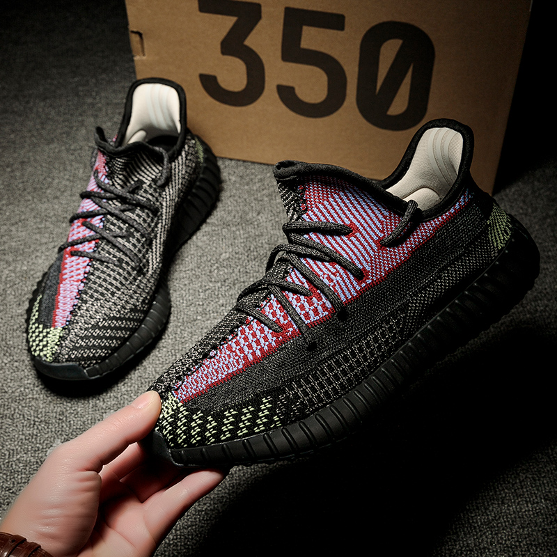 1:1 real yeezy 350 v2 1 500 с коробкой Прямая поставка Оригинальные качественные белые шлепанцы на заказ детские кроссовки для бега для женщин и мужчин