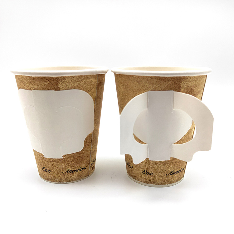 7oz Disposable Paper Cup With Handle For Coffee Drink