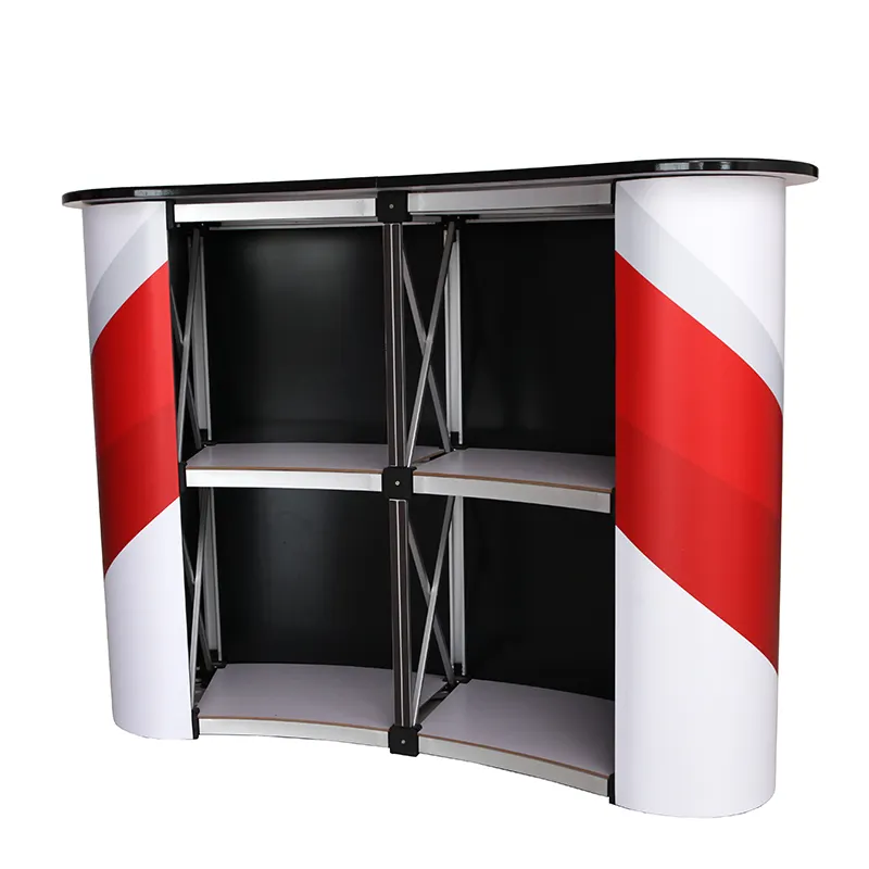 promotion counter Iron Magnetic pole Exhibition Reception Table Pop up