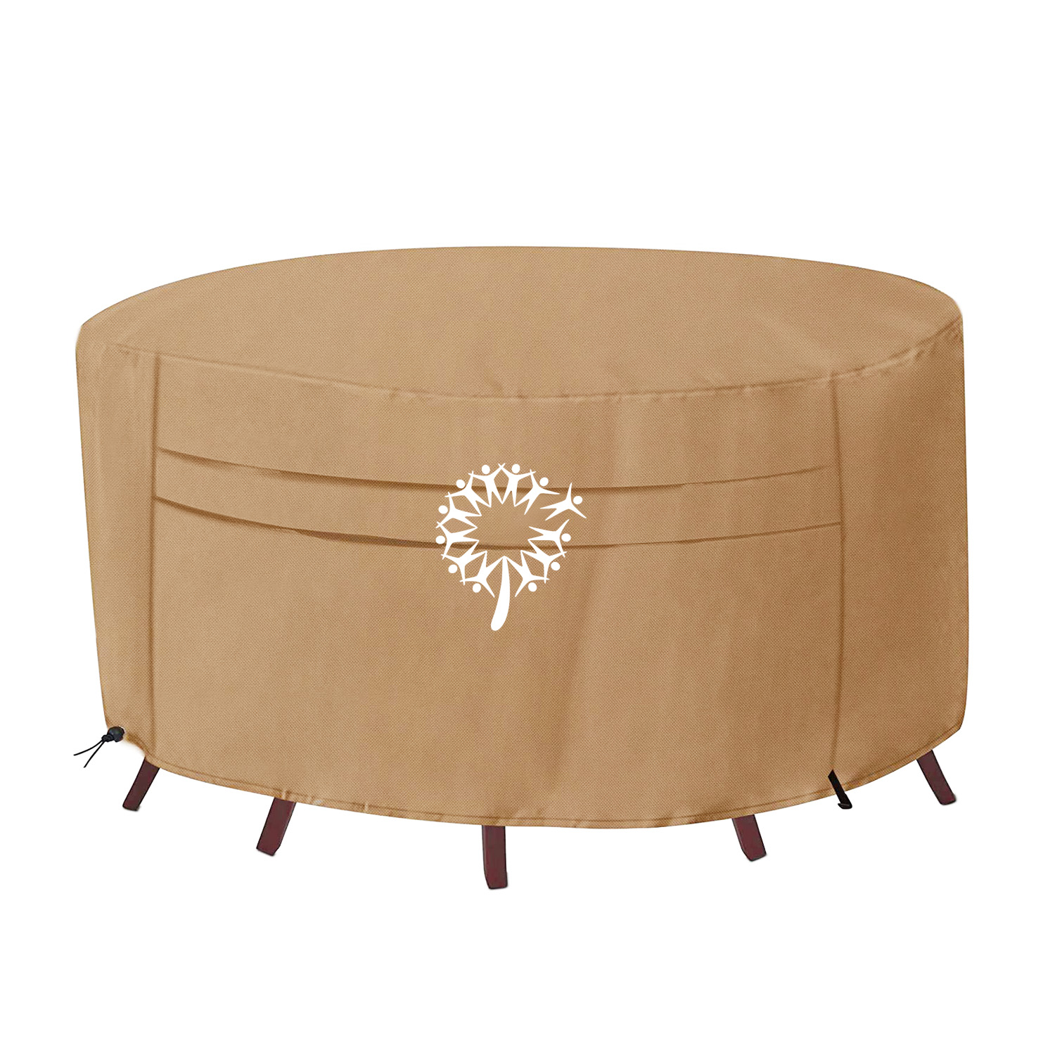 420D 72 inch Diameter Polyester Water Resistant Dustproof Oval Round Patio Table Set Cover with Air Vent
