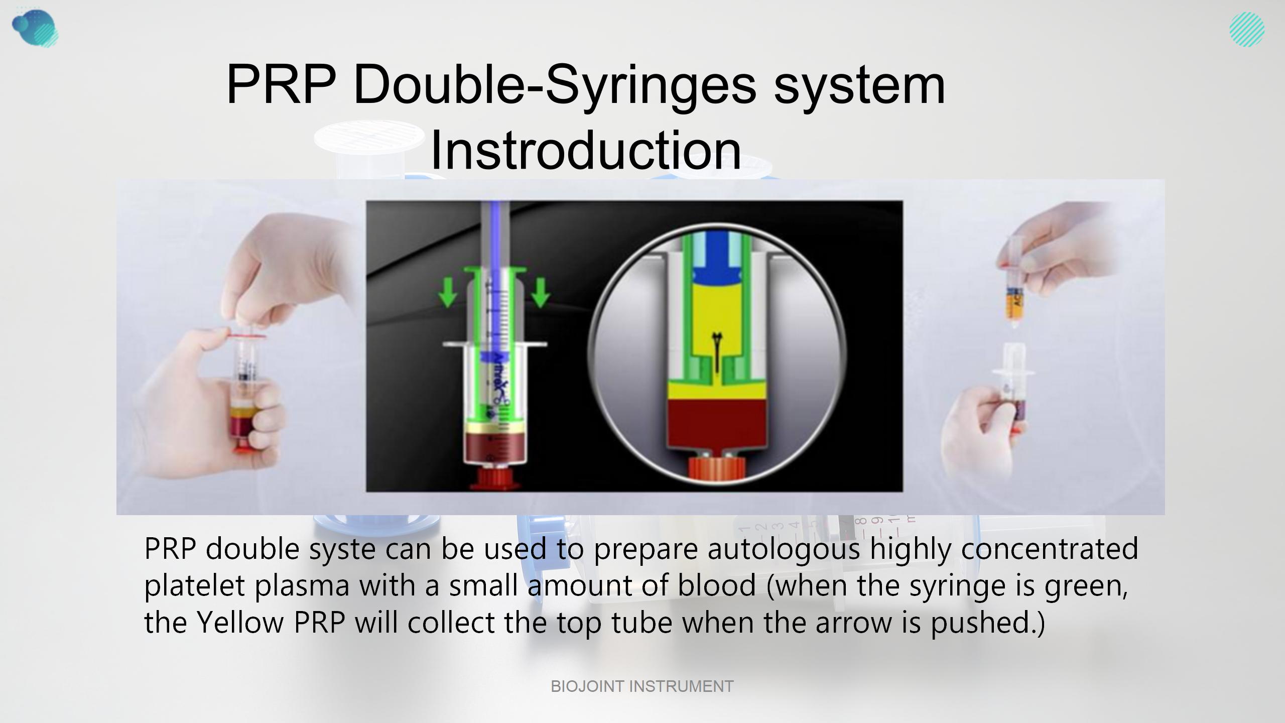 ACP-Autologous conditioned plasma kit, double syringe PRP kits centrifuge, 50ml PRP kits tabletop centrifuge