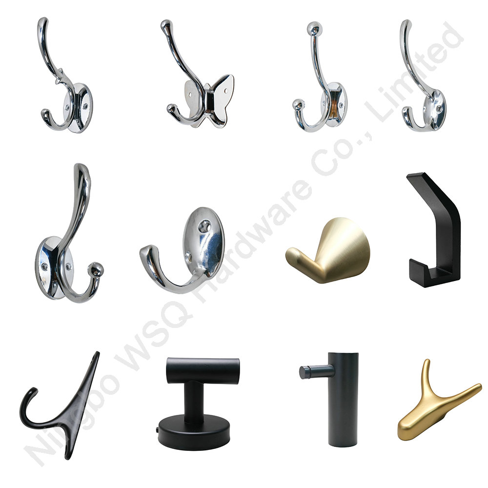 Custom Bath Room Towel Double Hook Round Base Hook Wall Coat Hooks For Bathroom Bedroom Hotel