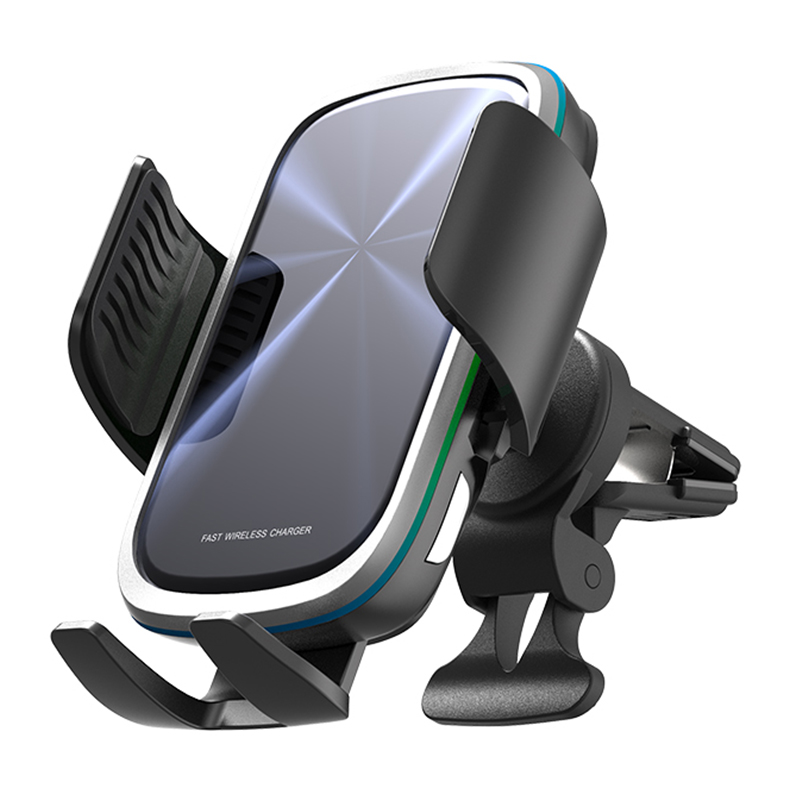 New Arrival 2021 Smartphone Holder 15W Coil Sensor Fast Qi Wireless Charger Car Air Vent Mount Mobile Phone Holder