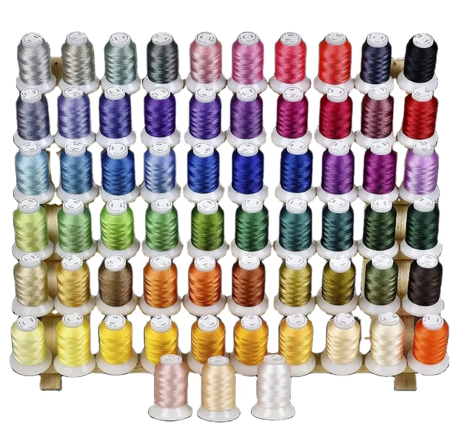 Sewing Thread 63 Colors 40 Weight Polyester Embroidery Machine Thread Kit 550Y(500M) for Brother Babylock Janome Singer