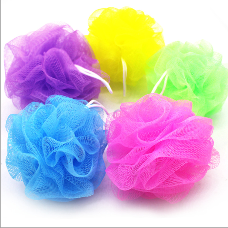 Custom Muti-color PE Bath Puff Body Net Scrubbing Extra Large Mesh Shower Pouf and Bath Loofah Sponge for Skin Exfoliating