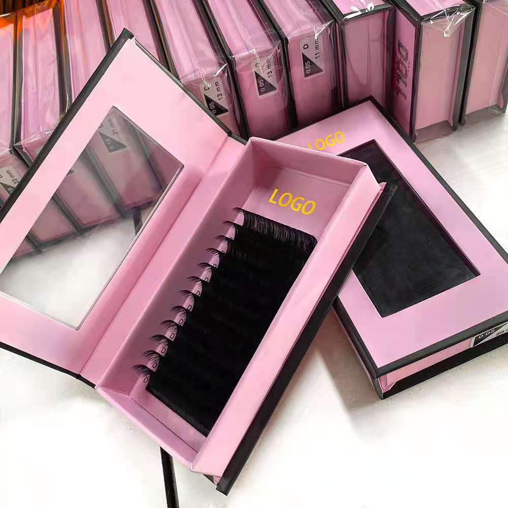 Wholesale Professional Double Layer Premium Handmade YY Type Shape Lashes Cashmere Fluffy Eyelash Lash Extensions Trays