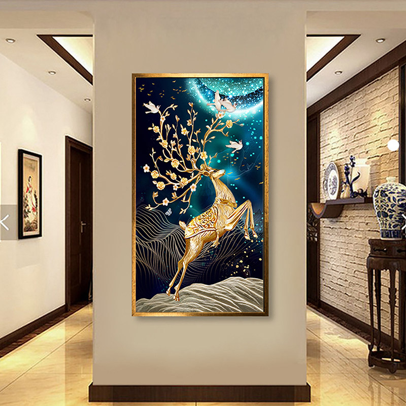 The latest style diamond painting 6 pieces a box of mortar square clay giraffe diamond wall decoration painting holiday gift