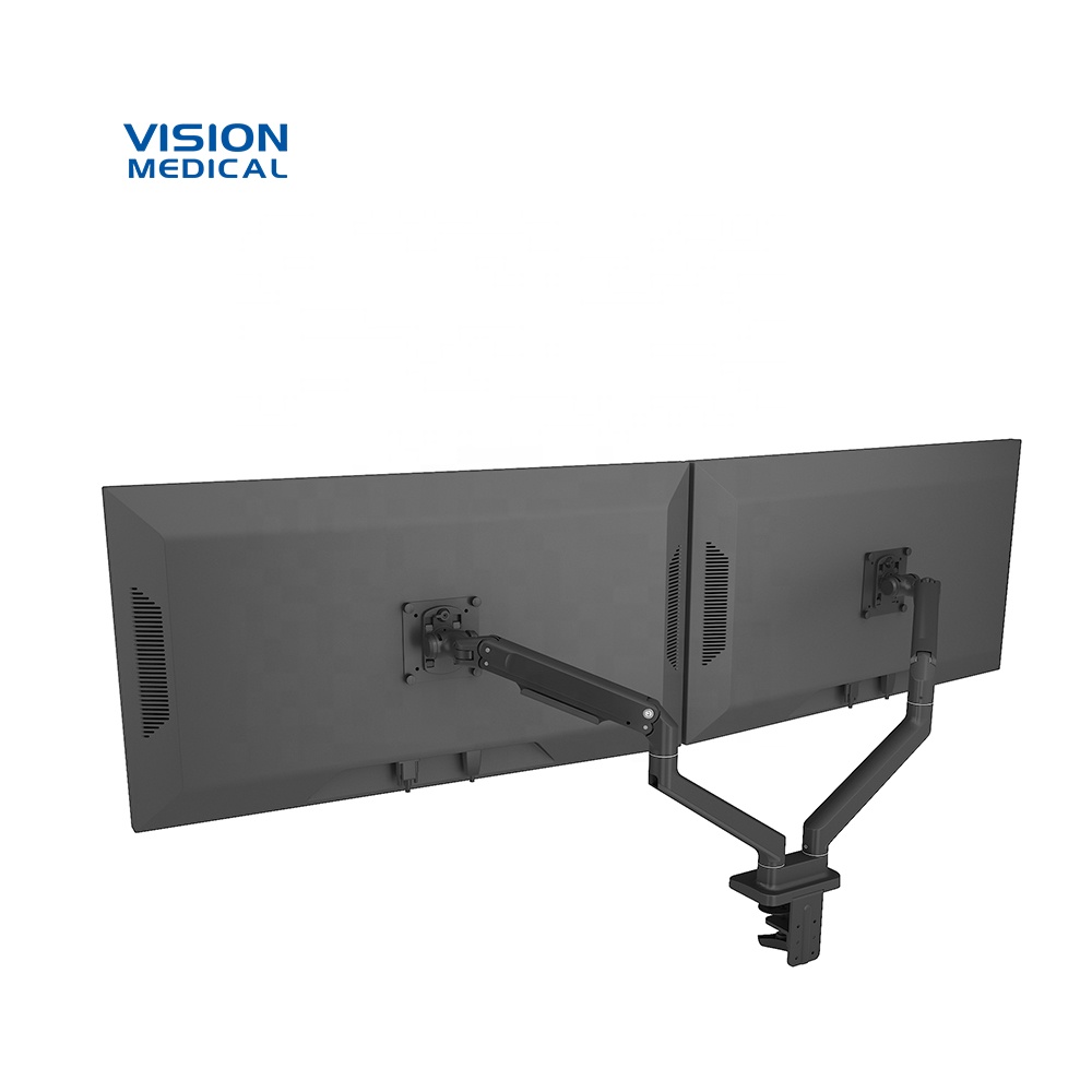 Aluminum fully adjustable Dual wall mount desk monitor arm computer desk double mounts