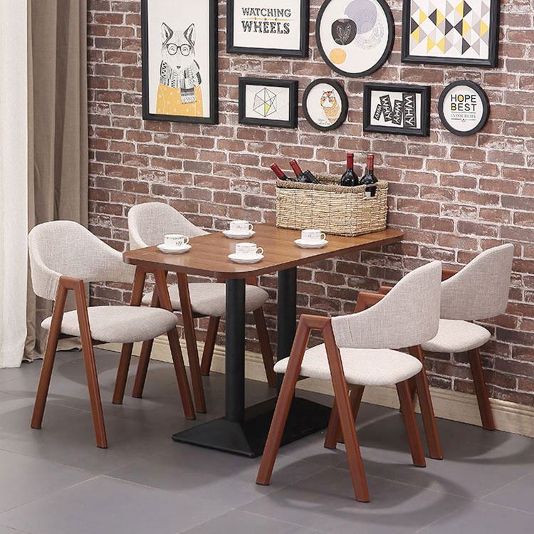 Custom Solid Wood Ding Chair Soft Bag Table Chair Cafe Lounge Chair