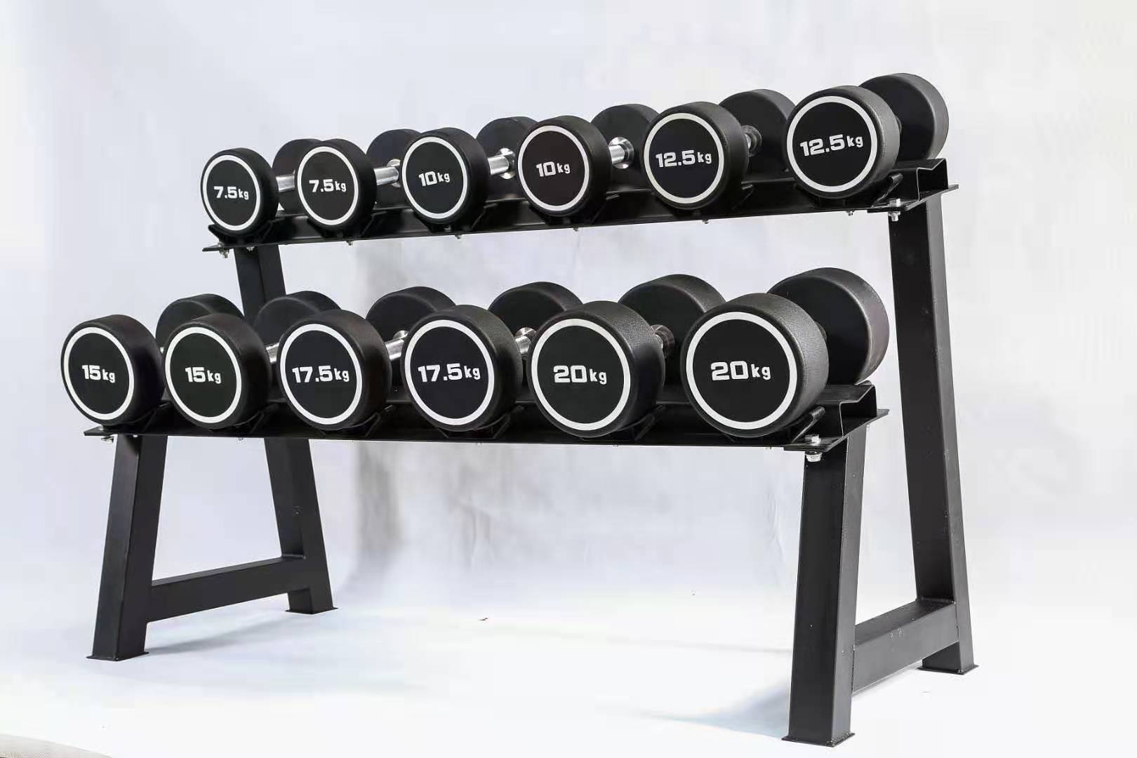 BLACK ROUND PU DUMBBELL PEV DUMBBELL SETS