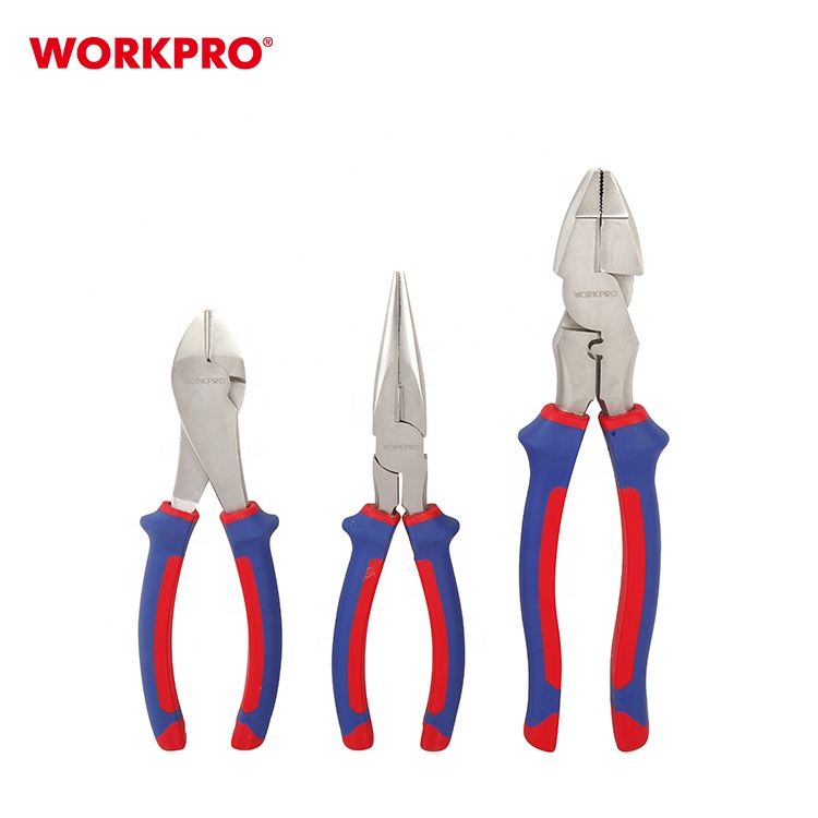 WORKPRO W004160 3pc Профессиональные Плоскогубцы для резки проволоки с длинным носом Набор инструментов электрика с клемм