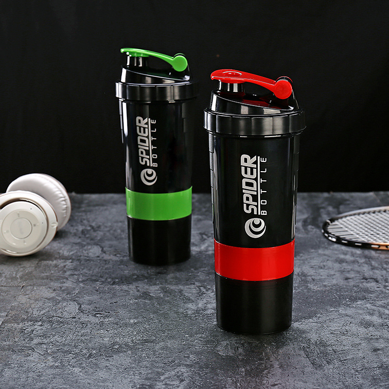 Wholesale Custom 500ml Plastic Protein Shaker Gym Fitness Shaker Bottle Spring Shaker