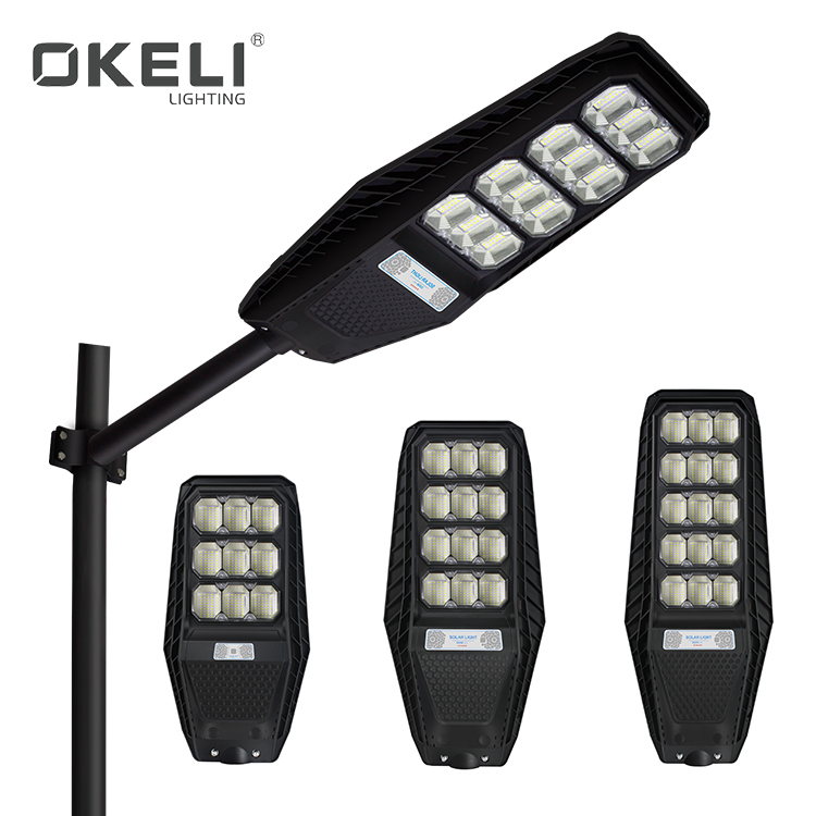 Наружный датчик движения OKELI ABS IP65 100 Вт, 200 Вт, 300 Вт, встроенный все в одном Солнечный светодиодный уличный фонарь