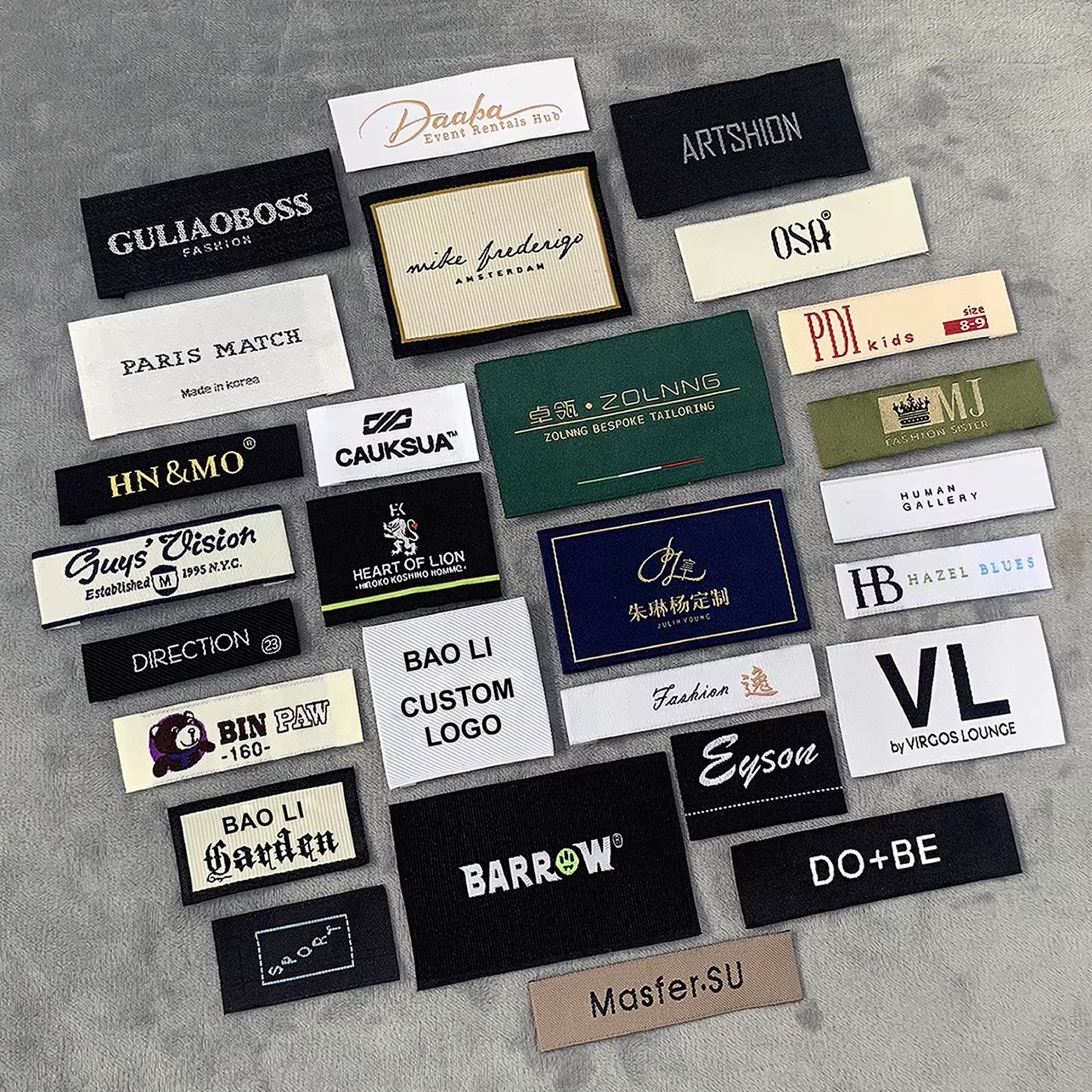 Custom Private Logo Garment Fabric Label 100% Organic Cotton High Density Jacquard Clothes Satin Woven Tag Clothing Woven Labels
