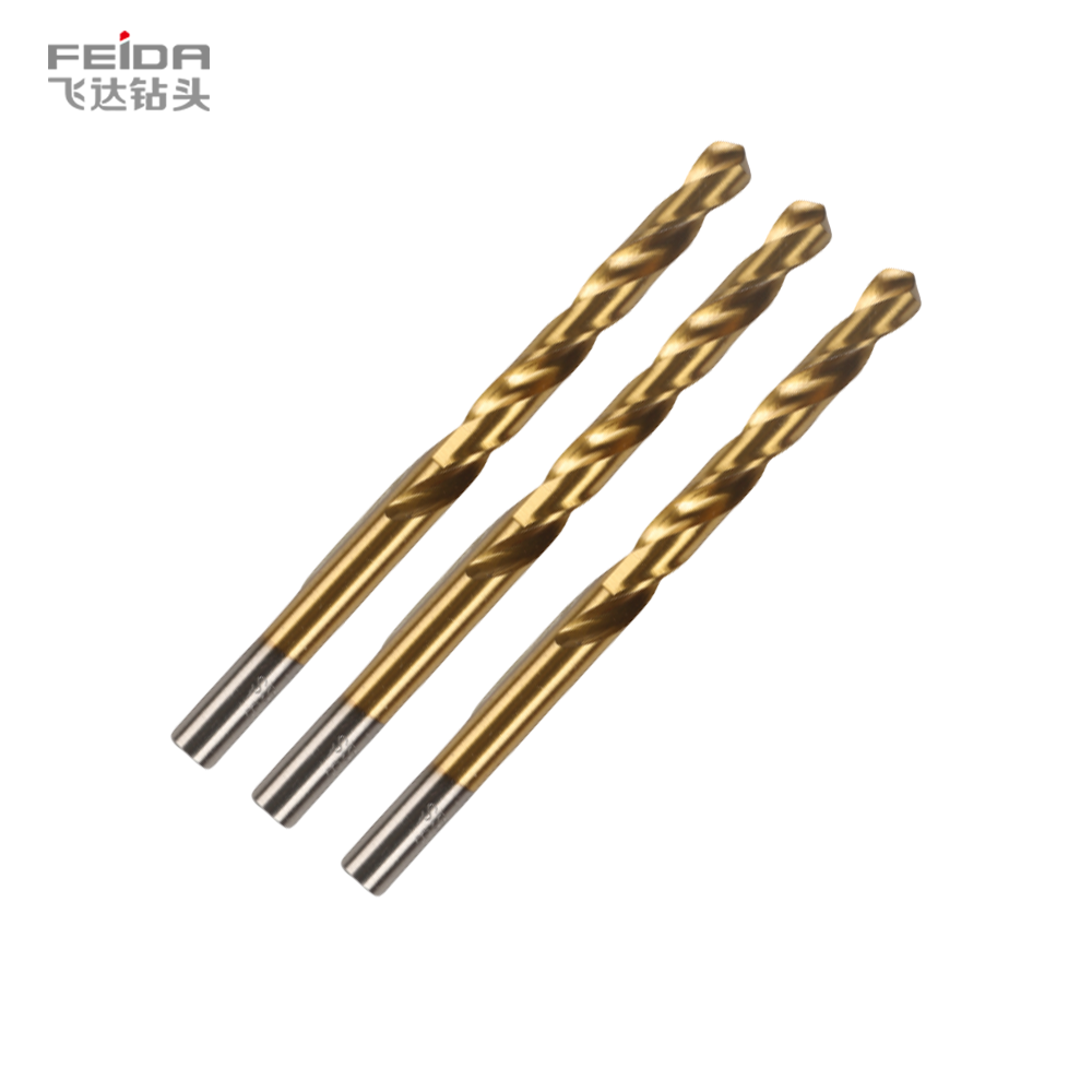 FEIDA Titanium-Plated Straight Shank Twist Drill High-Speed Steel Electric Hand Drill Wood Plastic Sheet Drilling Carbide