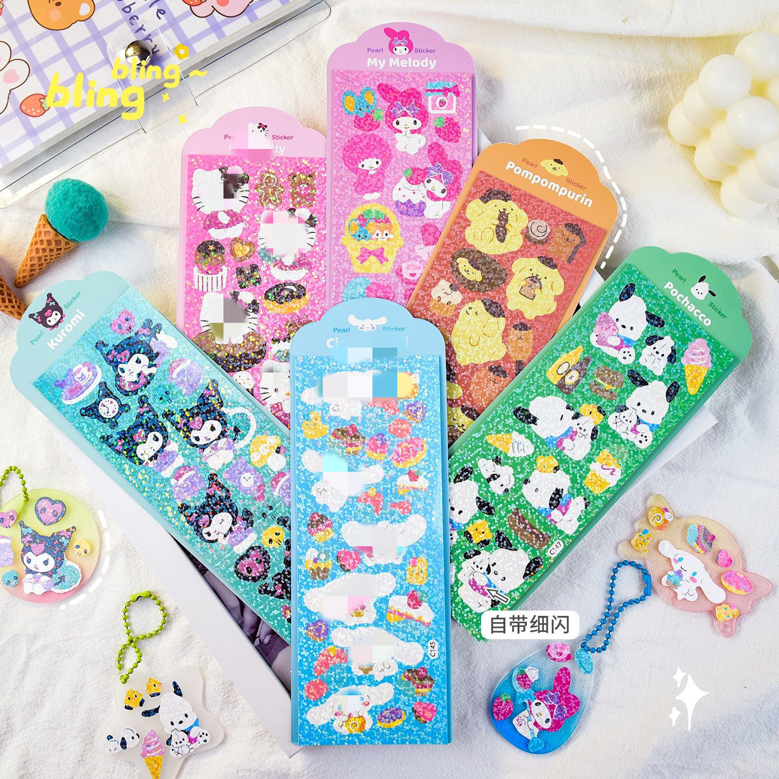 Japanese Sanrio, десертная лазерная наклейка на заказ