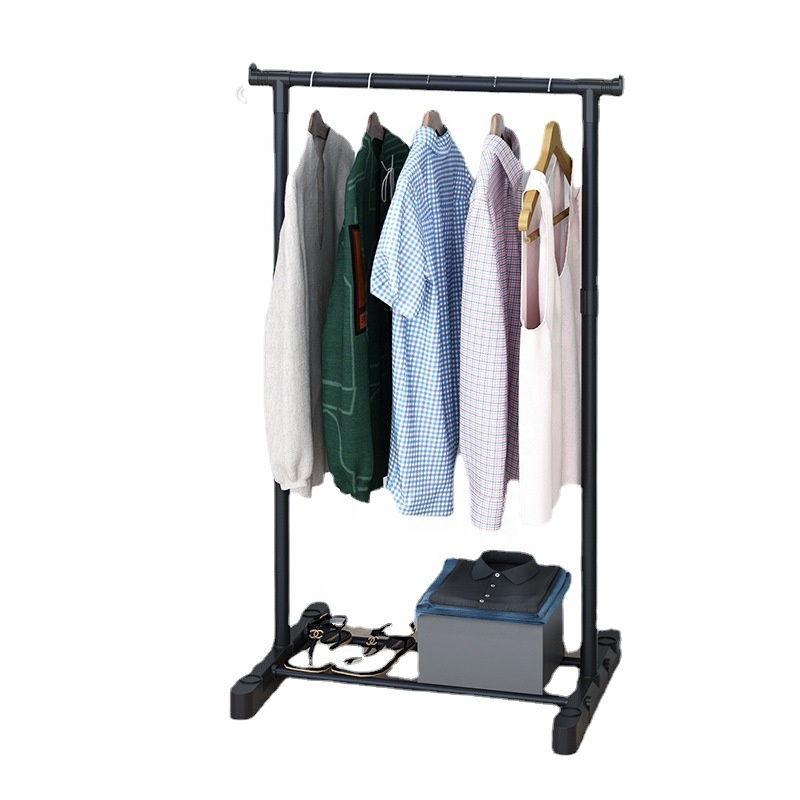 Dormitory home coat rack, fashionable pure color coat rack,Single telescopic clothes rack with towel rack