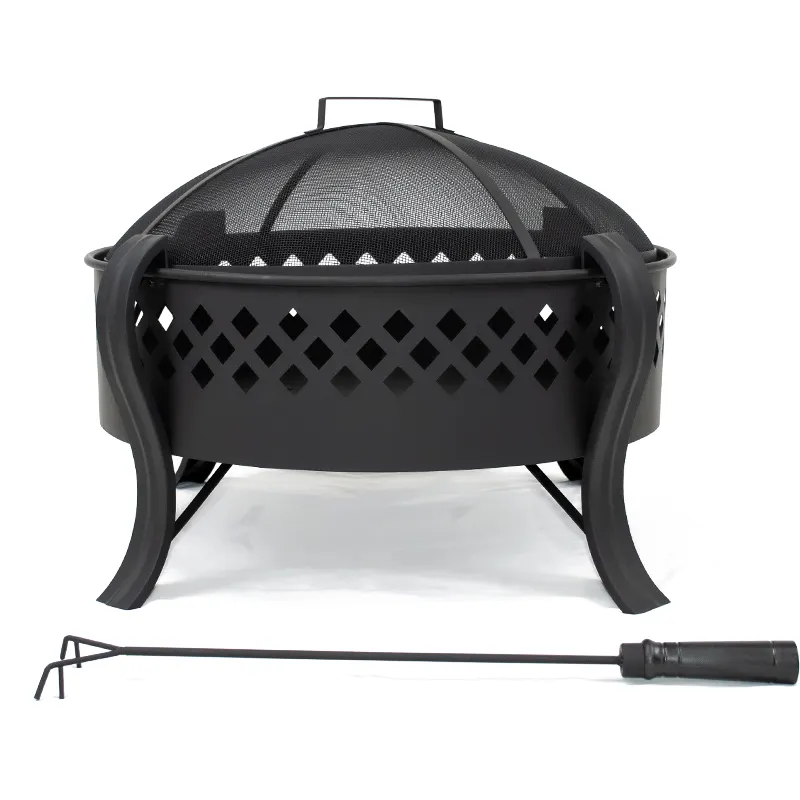 2021 Outdoor Patio Garden Portable Wood Burning Barbecue Warming Camping Fire Pit With Spark Screen