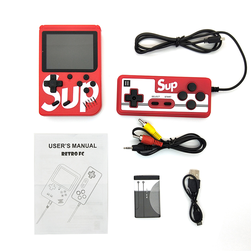 Портативные мини-консоли для видеоигр SUP Box 400 в 1, игры с двойным игроком, рождественский подарок