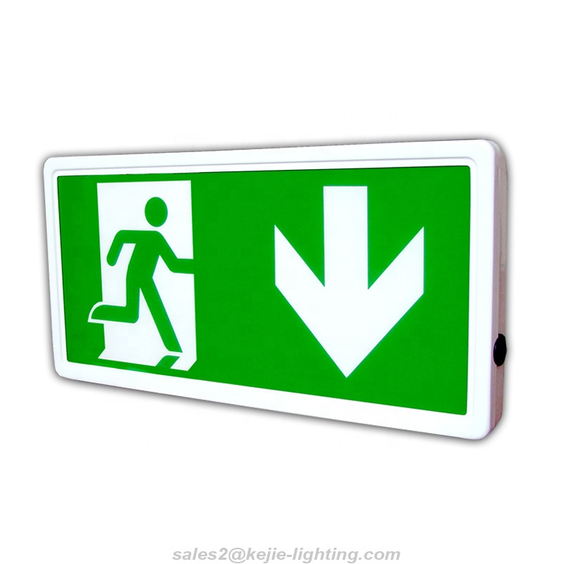KEJIE professionally customized waterproof LED fire safety emergency indicator sign mounted on the wall