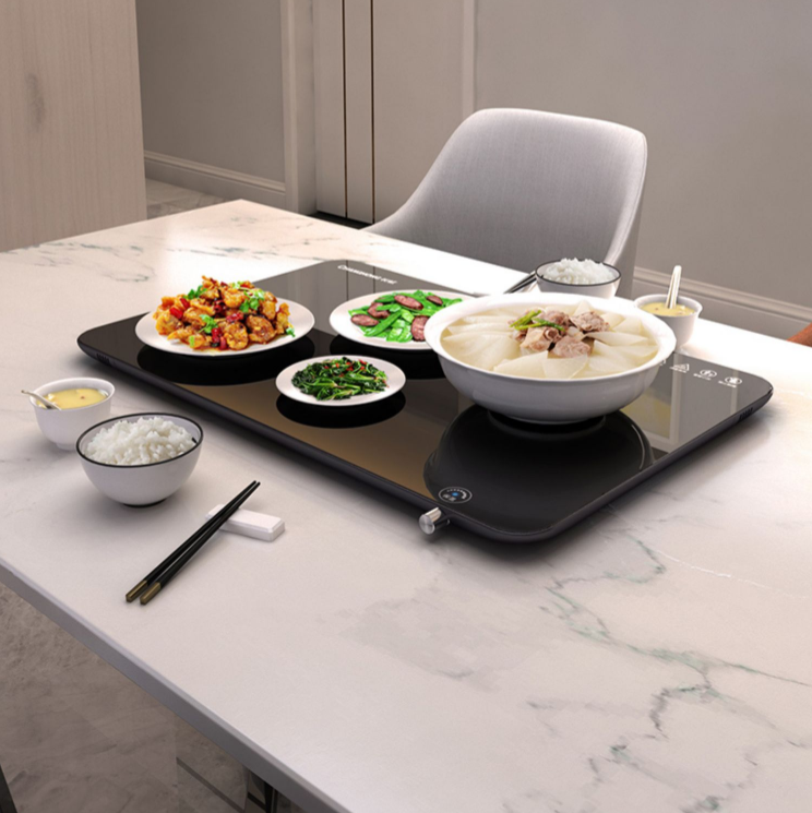 Household rechargeable electric hot stamping polymer plate food smart warming board