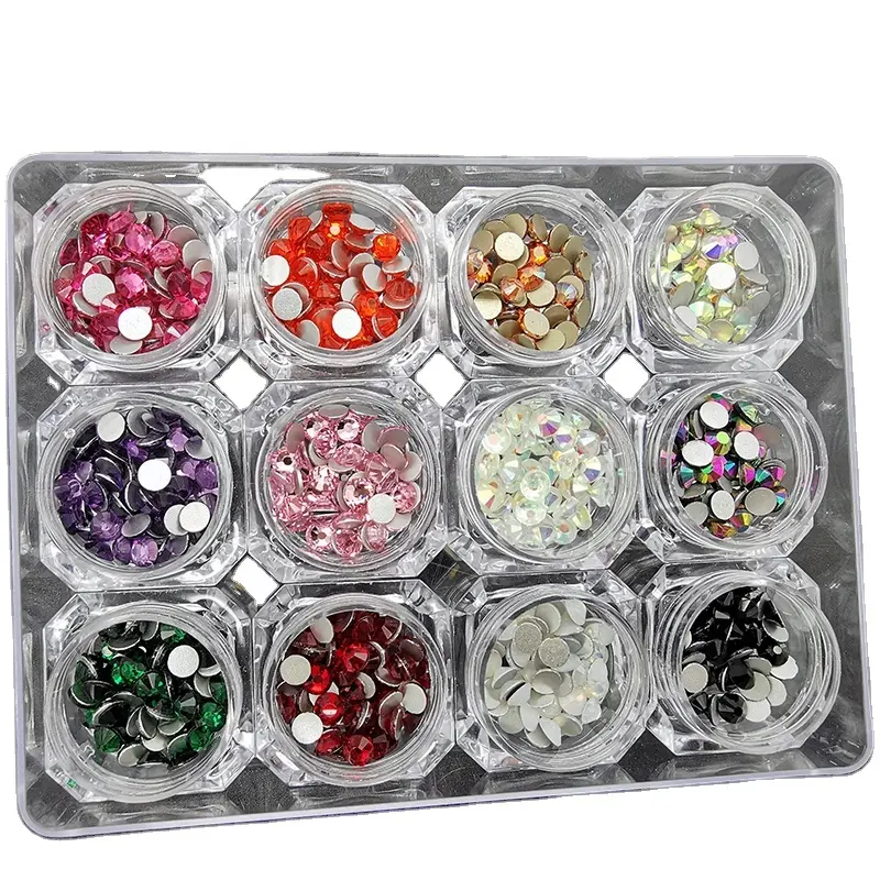 Wholesale 58 Color 2mm 3mm 4mm 5mm 6mm Jelly White AB Crystal Stones Round Flatback Glass Rhinestone for DIY Crafts