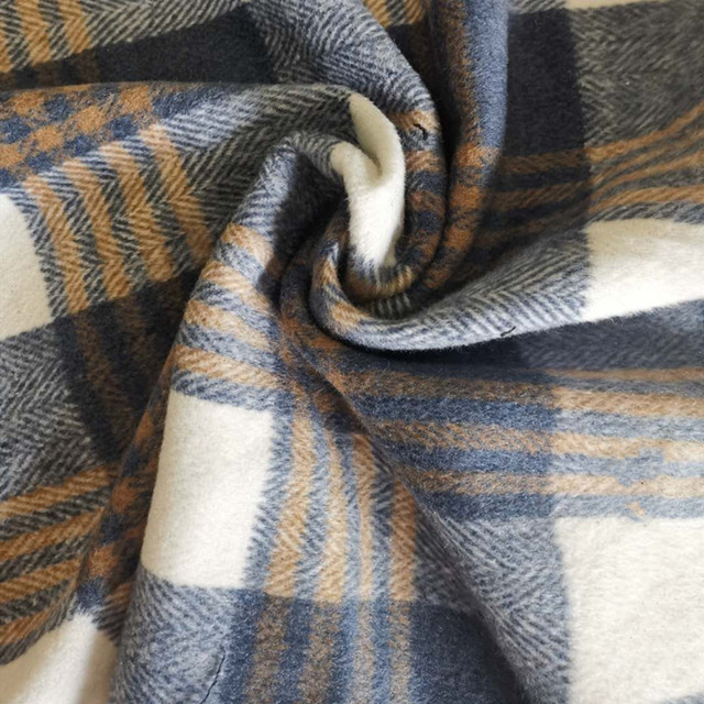 Polyester woolen plaid coat windbreaker coat suit pants fabric